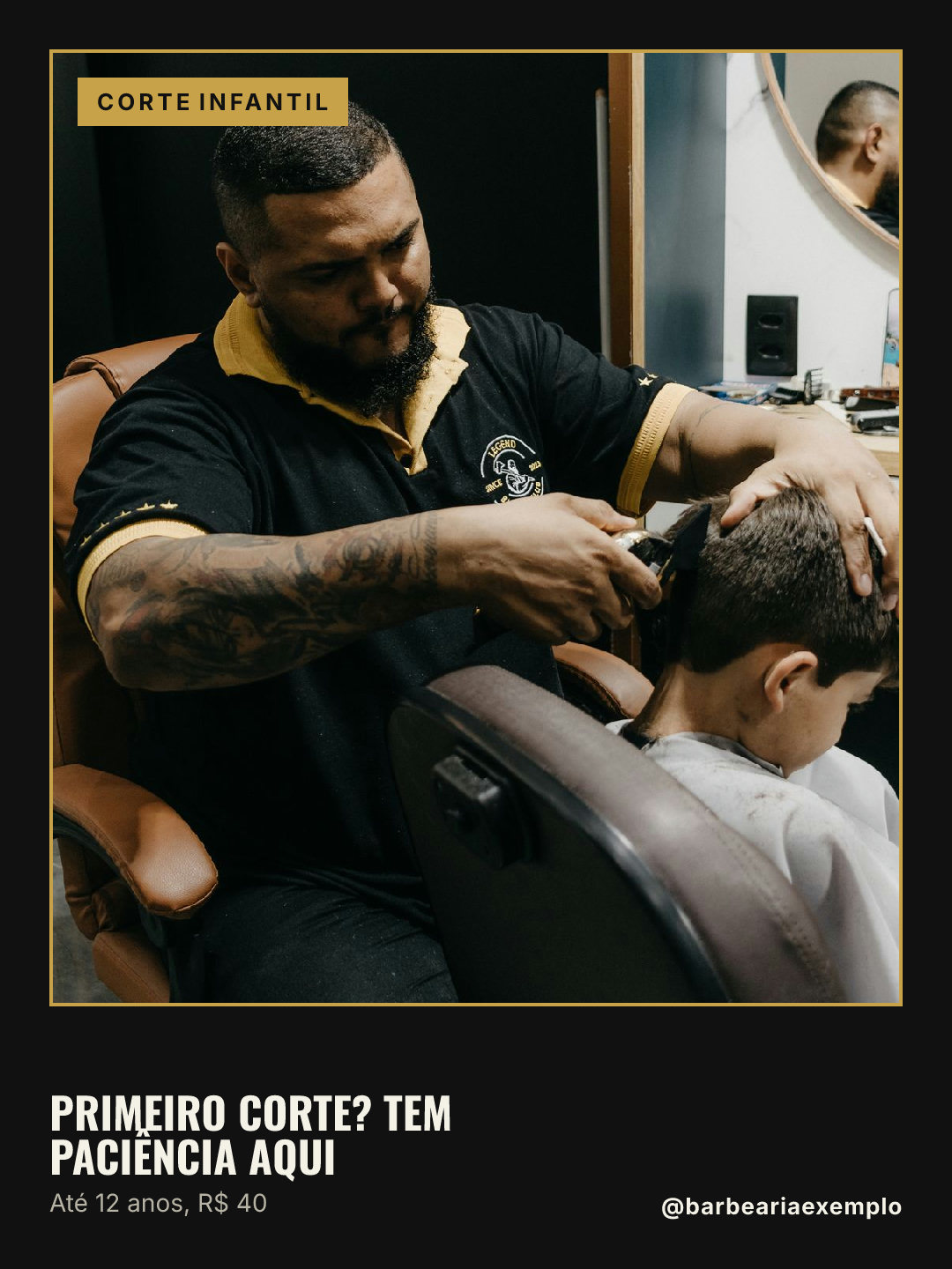 Arte de exemplo: Primeiro corte? Tem paciência aqui