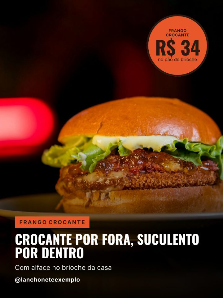 Arte de exemplo: frango crocante
